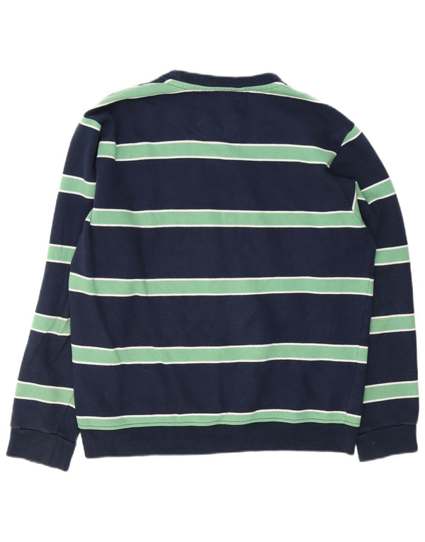 Crew Clothing Mens Sweatshirt Jumper Medium Navy Blue Striped Cotton