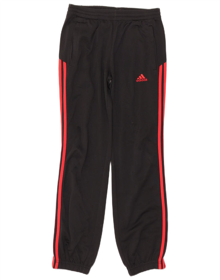 Adidas Boys Tracksuit Trousers Joggers 13-14 Years  Black Polyester