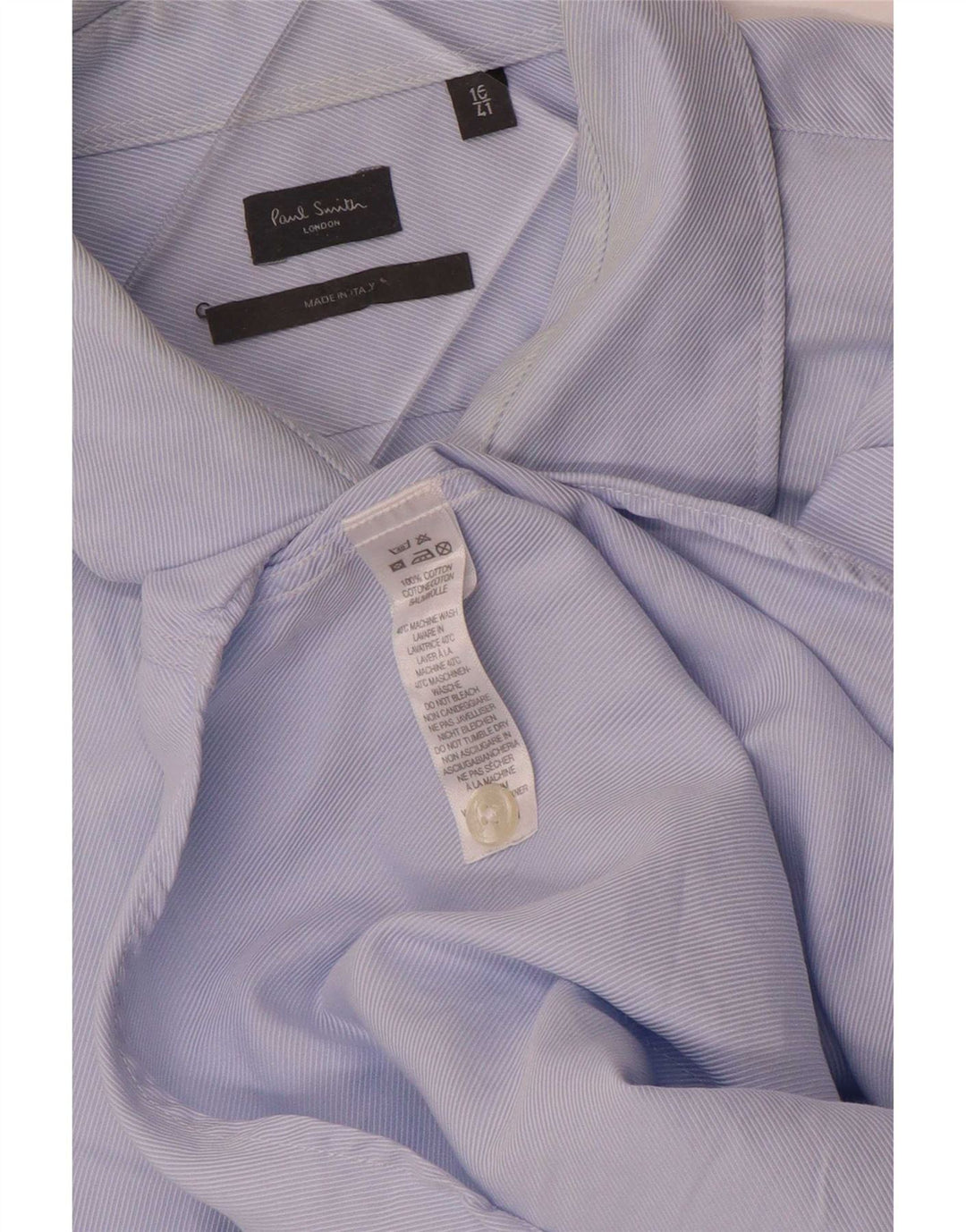 Paul Smith Mens Shirt Size 41 16 Large Blue Pinstripe Cotton