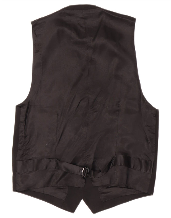 Massimo Dutti Mens Waistcoat EU 48 Medium Black Wool
