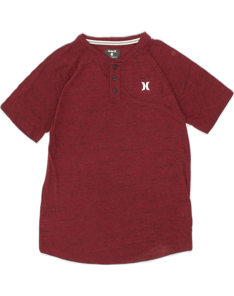 HURLEY Boys T-Shirt Top 13-14 Years Burgundy Flecked Polyester | Vintage Hurley | Thrift | Second-Hand Hurley | Used Clothing | Messina Hembry 