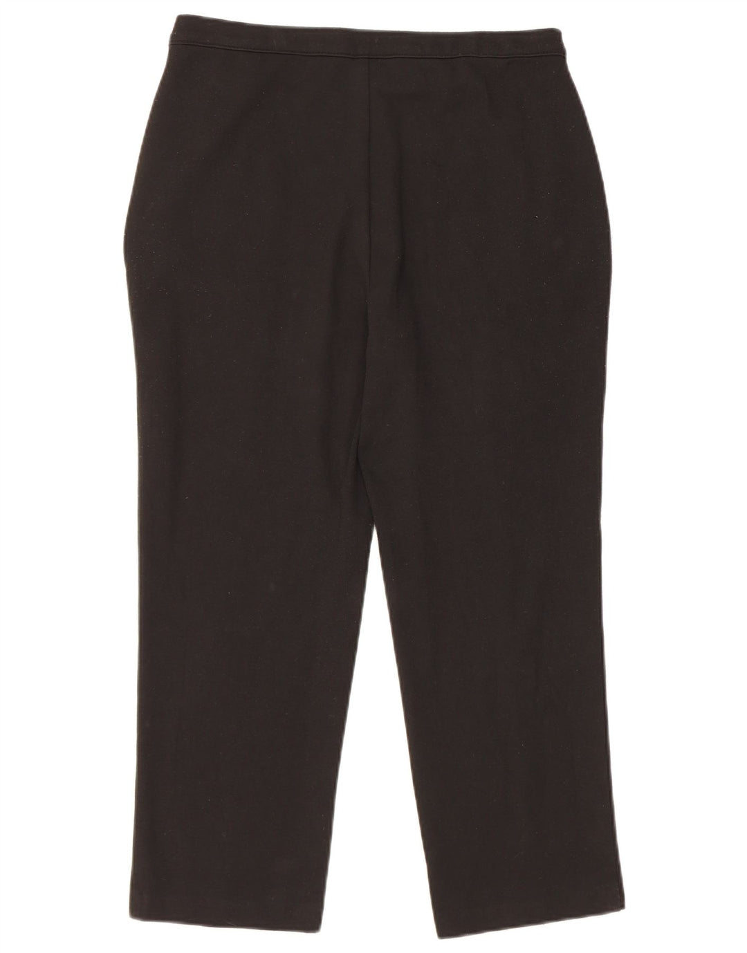 Marks & Spencer Womens Straight Cropped Trousers UK 12 Medium W30 L24 Black