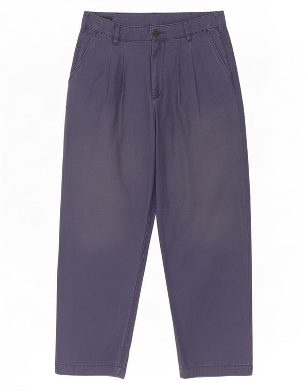 Zara Mens High Waist Loose Fit Chino Trousers EU 44 Large W34 L31 Blue