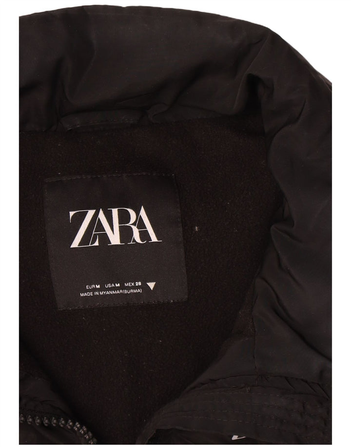 Zara Womens Padded Gilet UK 14 Medium Black Polyester