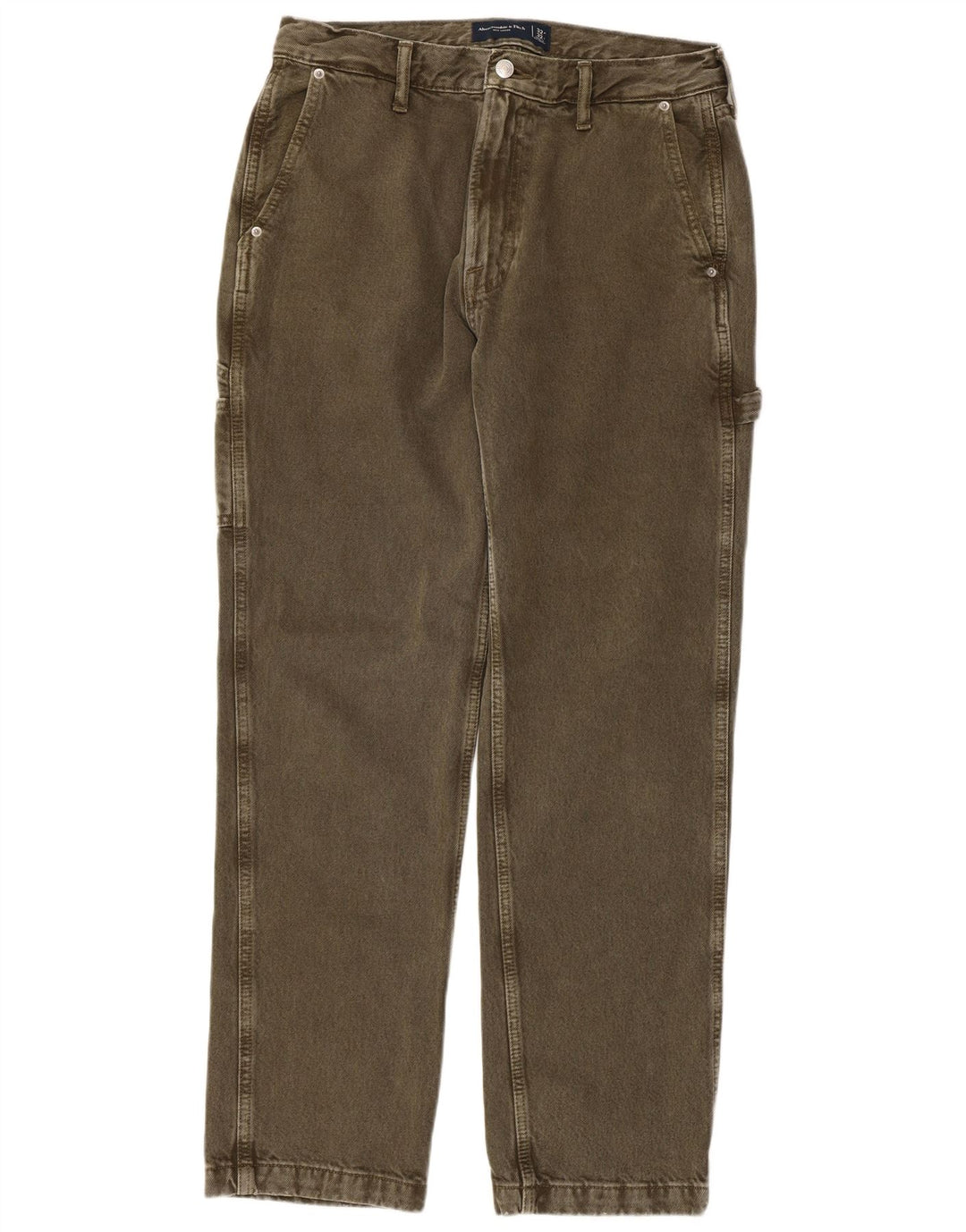 ABERCROMBIE & FITCH Mens Loose Fit Cargo Trousers W32 L32 Khaki 90s