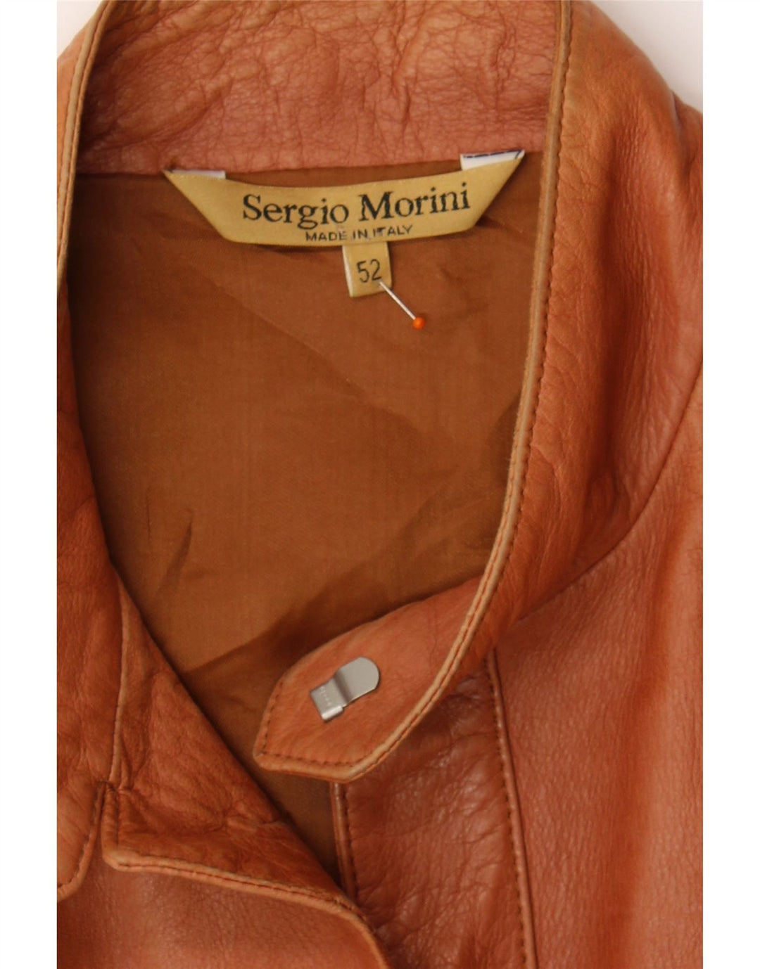 SERGIO MORINI Mens Leather Jacket IT 52 XL Brown Vintage Sergio Morini and Second-Hand Sergio Morini from Messina Hembry 