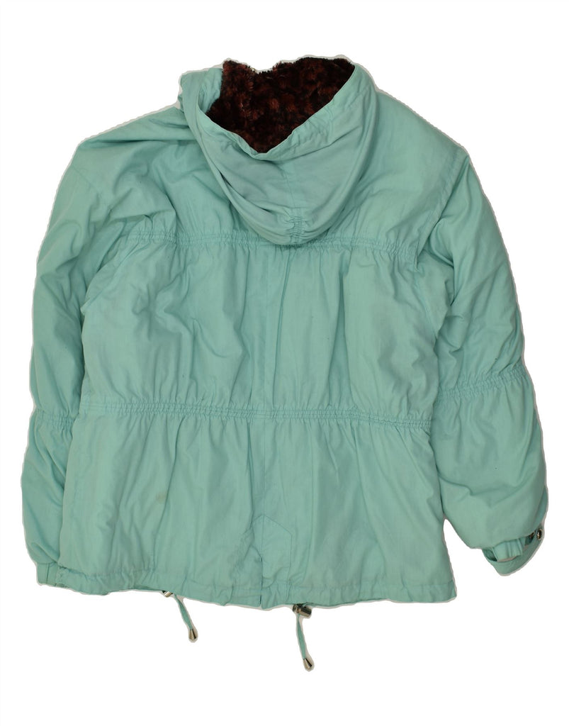 VINTAGE Womens Loose Fit Hooded Padded Jacket UK 16 Large Turquoise | Vintage Vintage | Thrift | Second-Hand Vintage | Used Clothing | Messina Hembry 