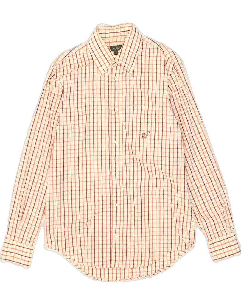 HENRY COTTONS Mens Shirt Size 38 Medium Beige Check Cotton | Vintage Henry Cottons | Thrift | Second-Hand Henry Cottons | Used Clothing | Messina Hembry 