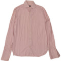 JAEGER Mens Formal Shirt Size 15 1/2 Medium Pink Pinstripe Cotton