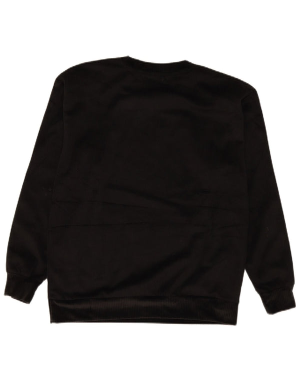 Adidas Womens Oversized Velour Sweatshirt Jumper UK 6 XS Black Polyester