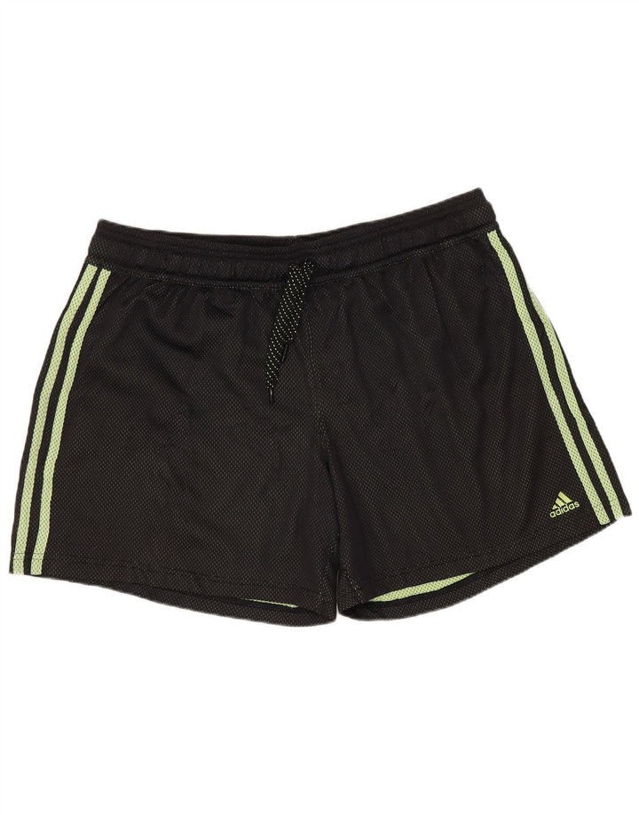 Adidas Womens Sport Shorts UK 16/18 Large Black Polyester