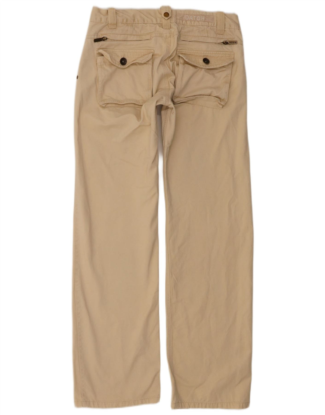 DATCH Mens Straight Chino Trousers W31 L33  Beige Cotton