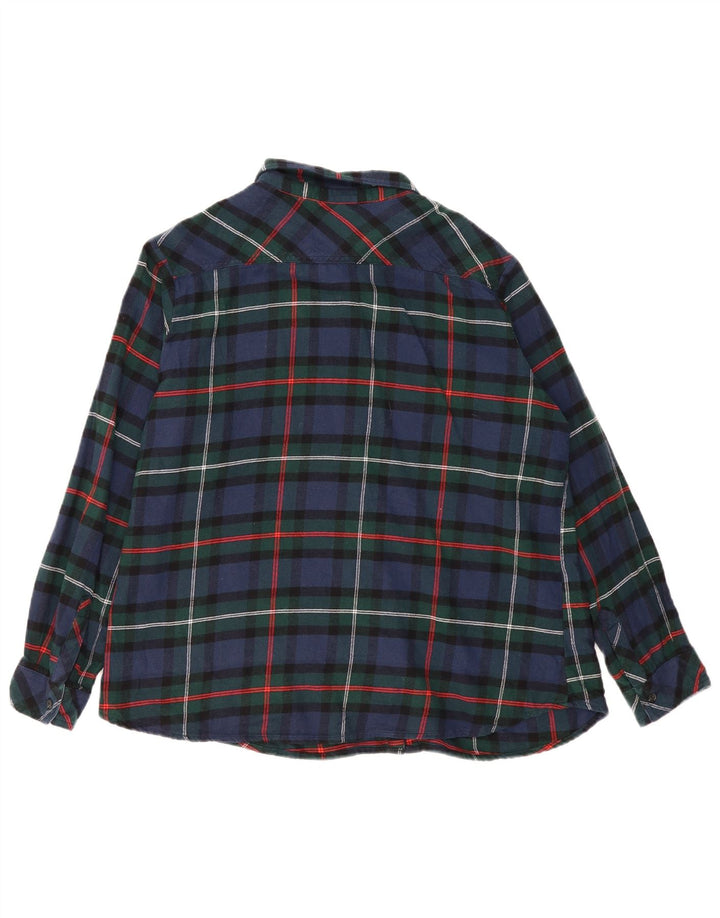 DICKIES Womens Oversized Flannel Shirt UK 18 XL Navy Blue Check