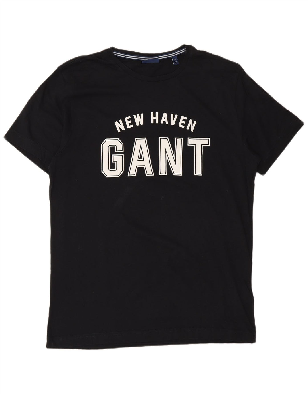Gant Mens New Haven Graphic T-Shirt Top Medium Black Cotton