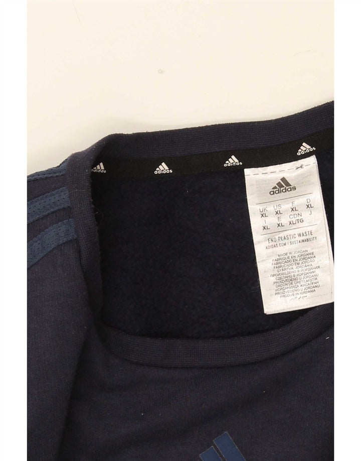 Adidas Mens Sweatshirt Jumper XL Navy Blue Polyester