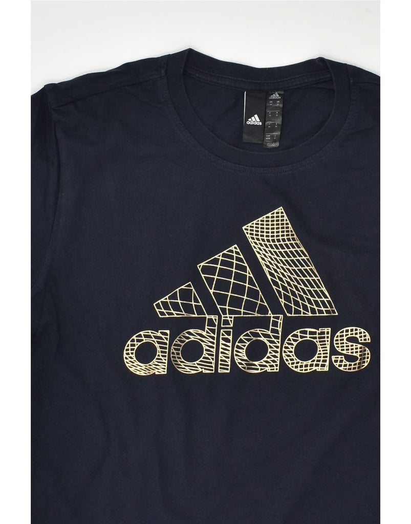 ADIDAS Mens Graphic T-Shirt Top Medium Navy Blue Cotton | Vintage Adidas | Thrift | Second-Hand Adidas | Used Clothing | Messina Hembry 