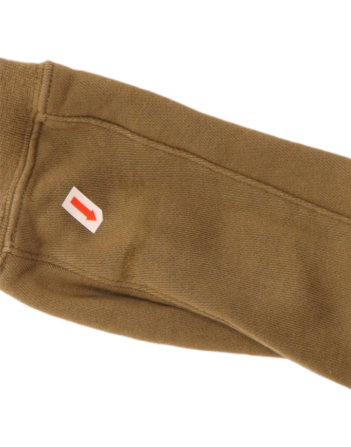 NIKE Mens Zip Neck Hoodie Jumper Medium Khaki Cotton