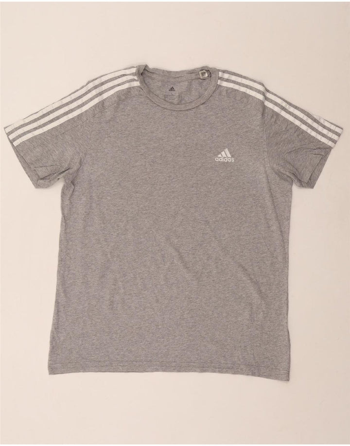 ADIDAS Mens T-Shirt Top Large Grey Cotton