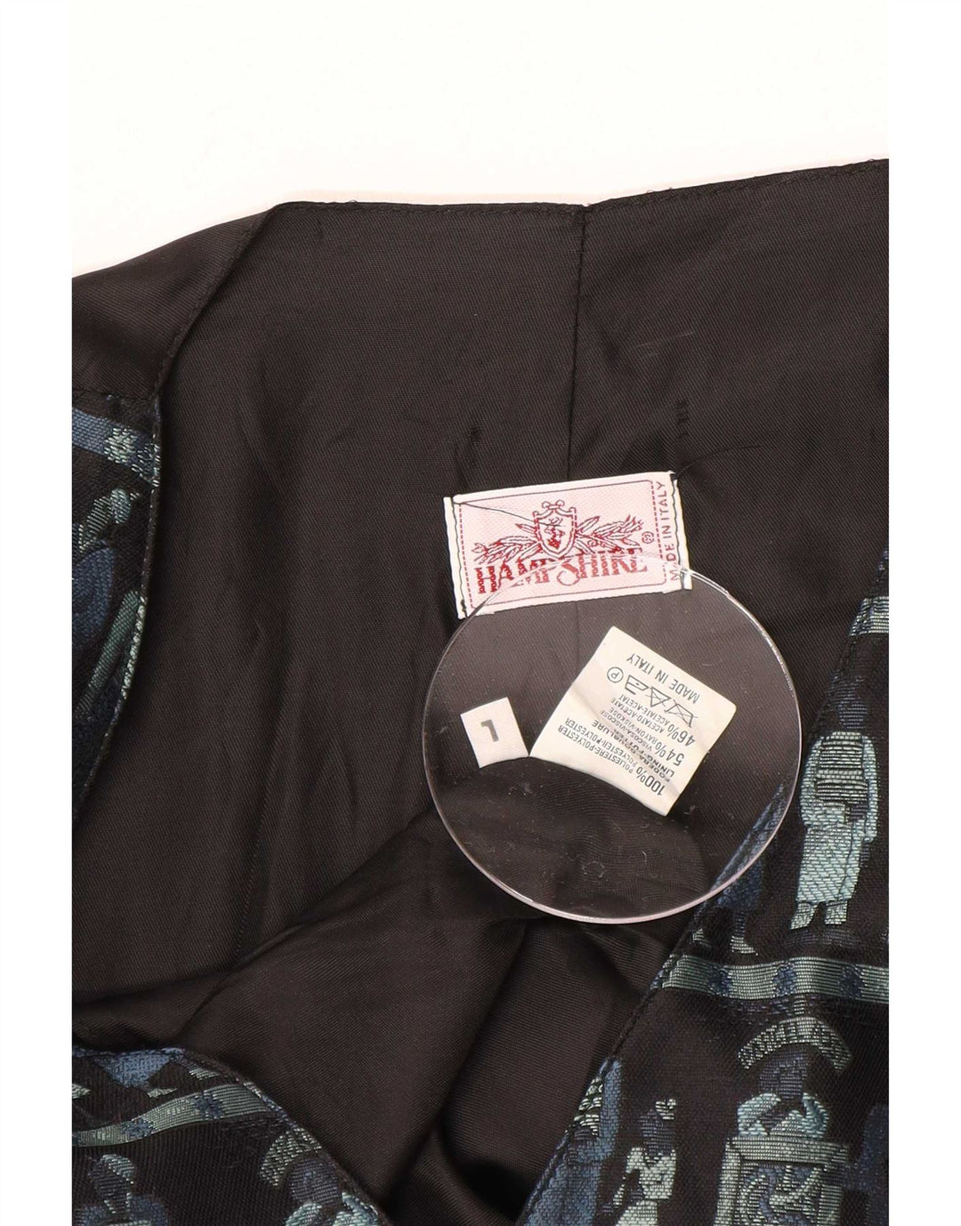 Vintage Mens Graphic Waistcoat Large Black Polyester