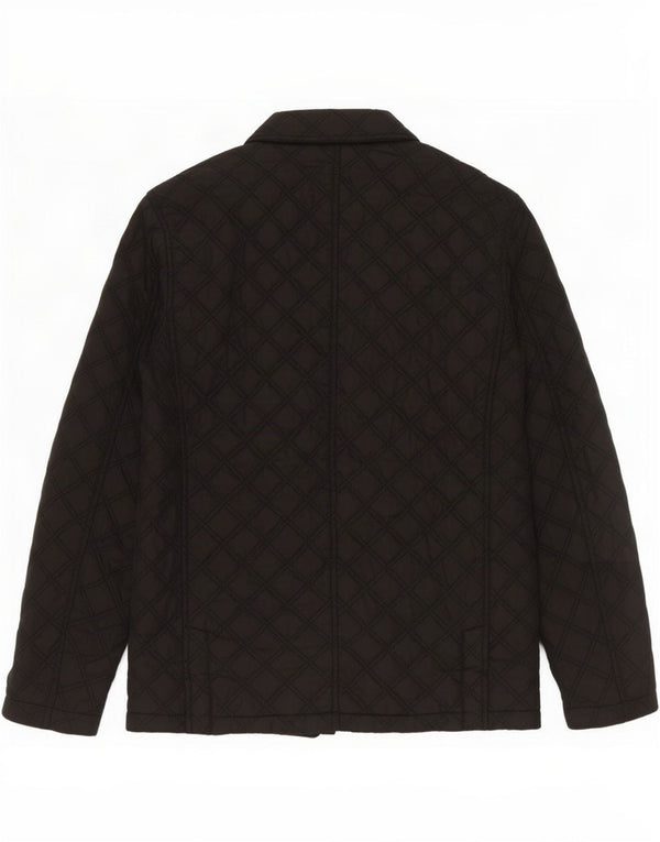 Superdry Mens Motorstyle Quilted Jacket UK 36 Small Black Polyester