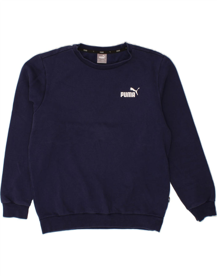 PUMA Mens Sweatshirt Jumper Medium Navy Blue Cotton Vintage Puma and Second-Hand Puma from Messina Hembry 