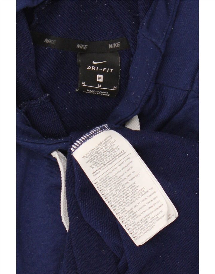 Nike Mens Dri Fit Graphic Hoodie Jumper Medium Navy Blue Polyester