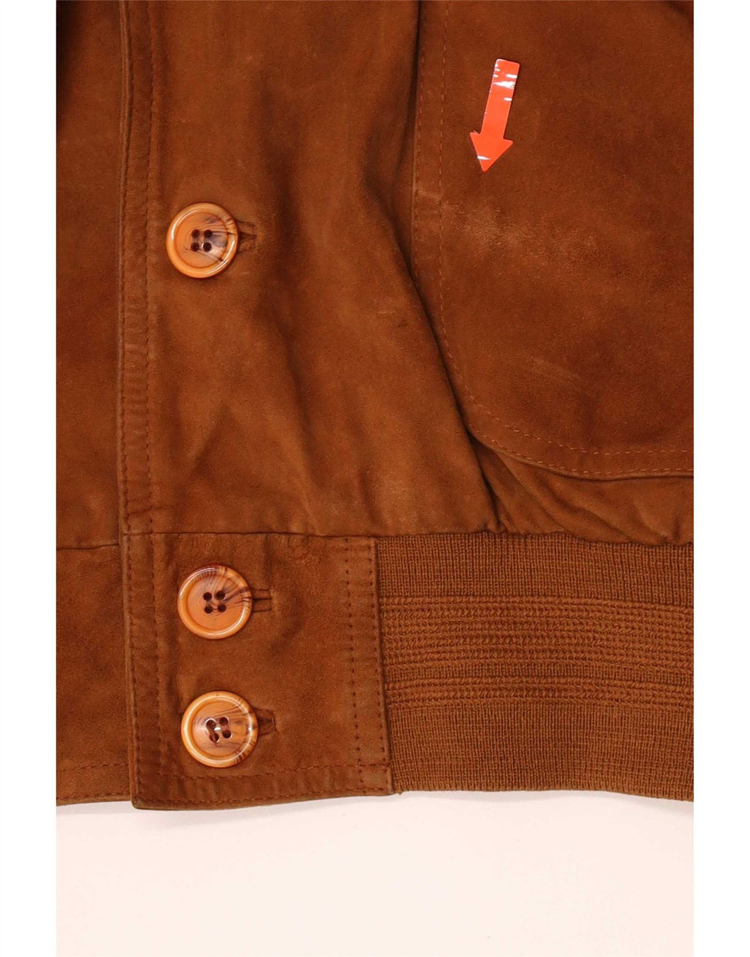 Essebi Mens Suede Bomber Jacket EU 50 Large Beige Leather