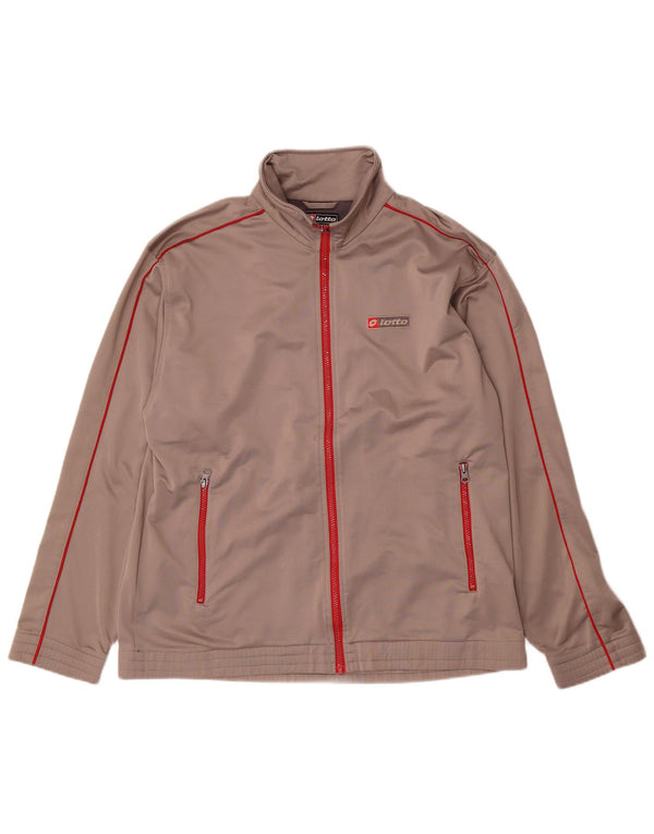 Lotto Mens Tracksuit Top Jacket Large Grey Polyester