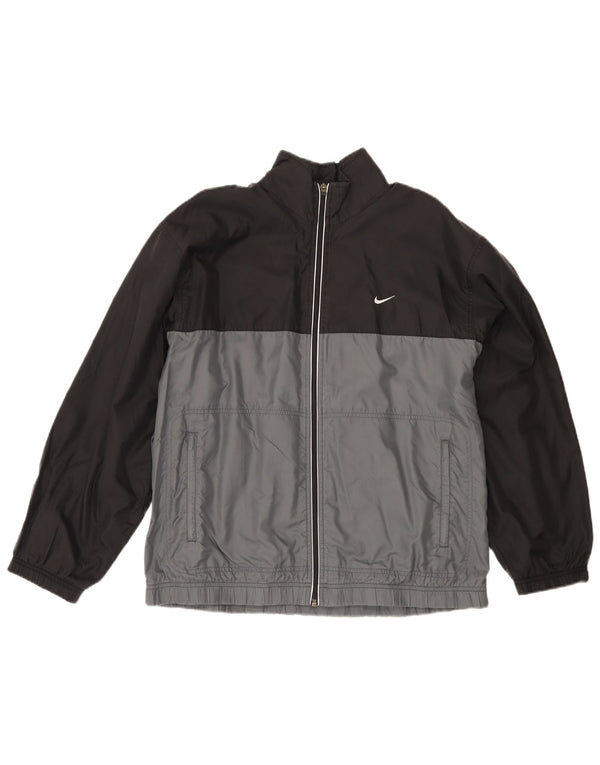 Nike Mens Tracksuit Top Jacket UK 39/41 Medium Grey Colourblock Polyester