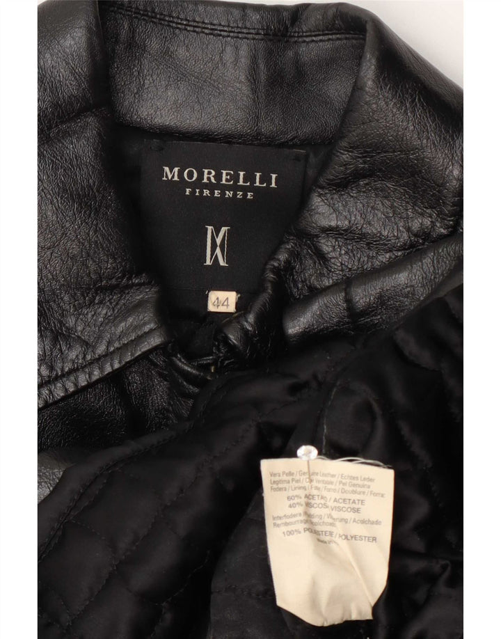 Morelli Womens Leather Jacket IT 44 Medium Black