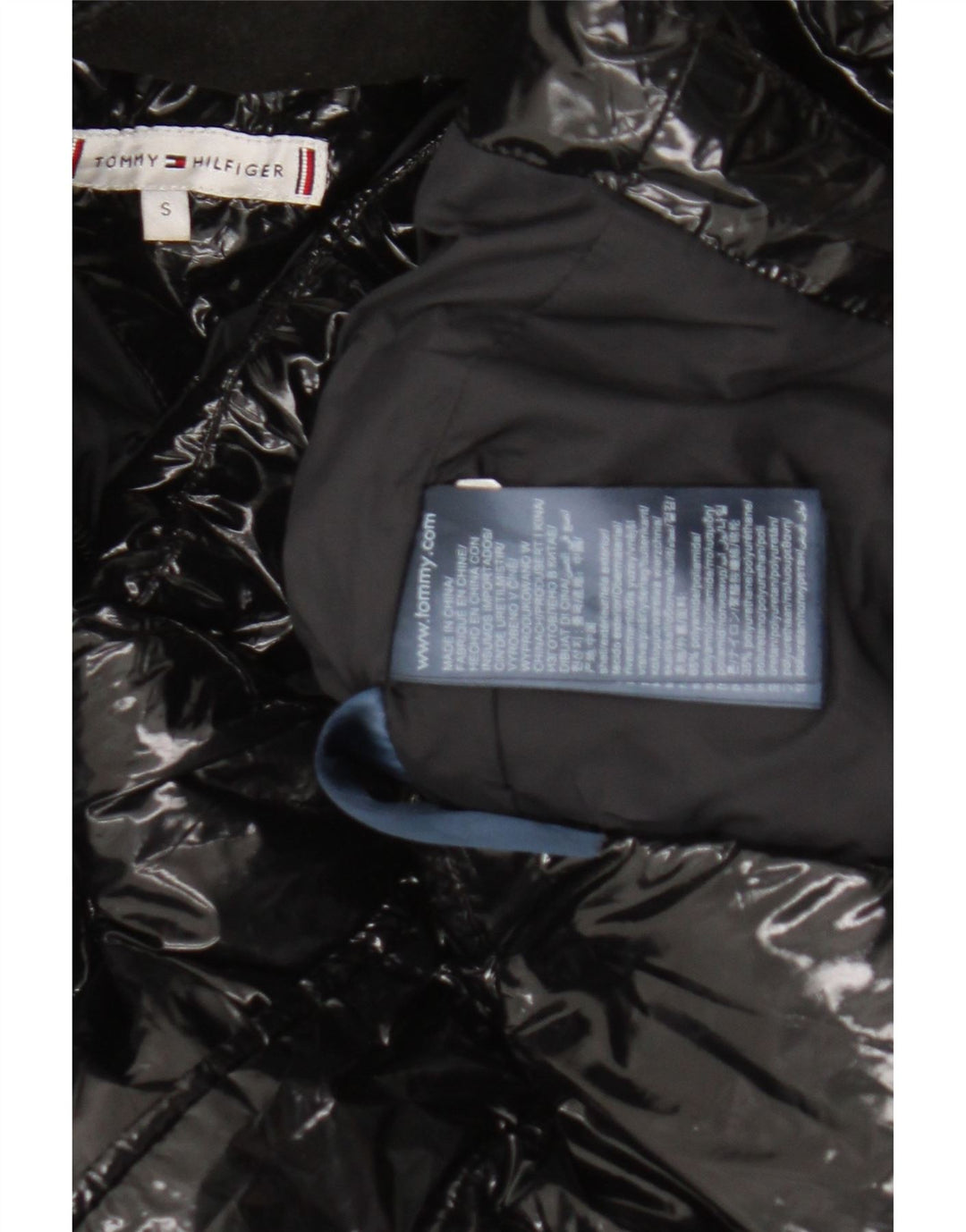 Tommy Hilfiger Womens Hooded Padded Jacket UK 10 Small Black Polyamide