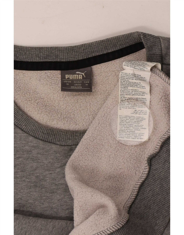 Puma Mens Sweatshirt Jumper Medium Grey Flecked Cotton