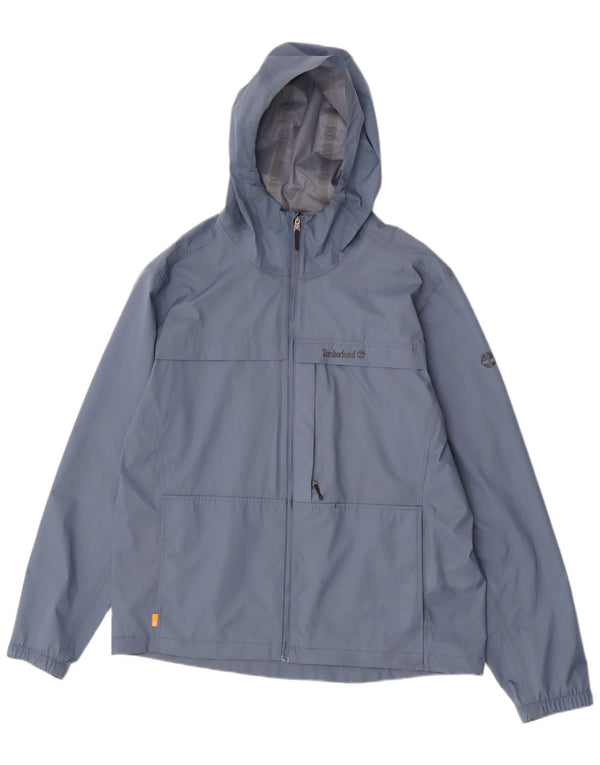 Timberland Mens Hooded Rain Jacket UK 40 Large Blue Nylon