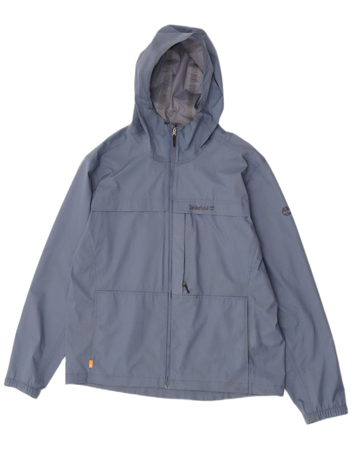 Timberland Mens Hooded Rain Jacket UK 40 Large Blue Nylon