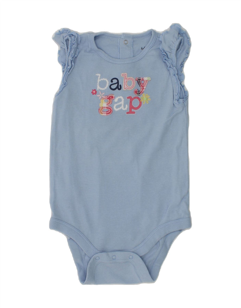 GAP Baby Girls Graphic Bodysuit 18-24 Months Blue Cotton | Vintage Gap | Thrift | Second-Hand Gap | Used Clothing | Messina Hembry 