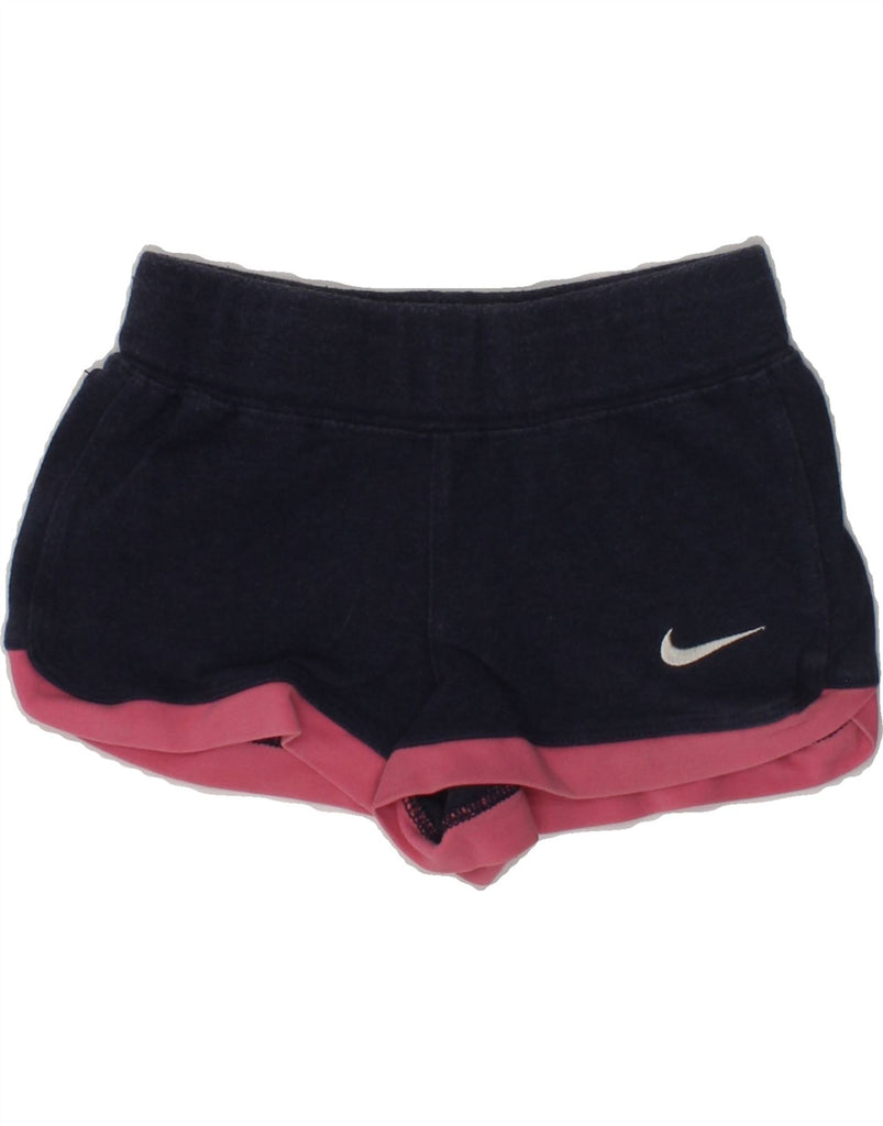 NIKE Girls Sport Shorts 3-4 Years XS  Navy Blue Cotton | Vintage Nike | Thrift | Second-Hand Nike | Used Clothing | Messina Hembry 