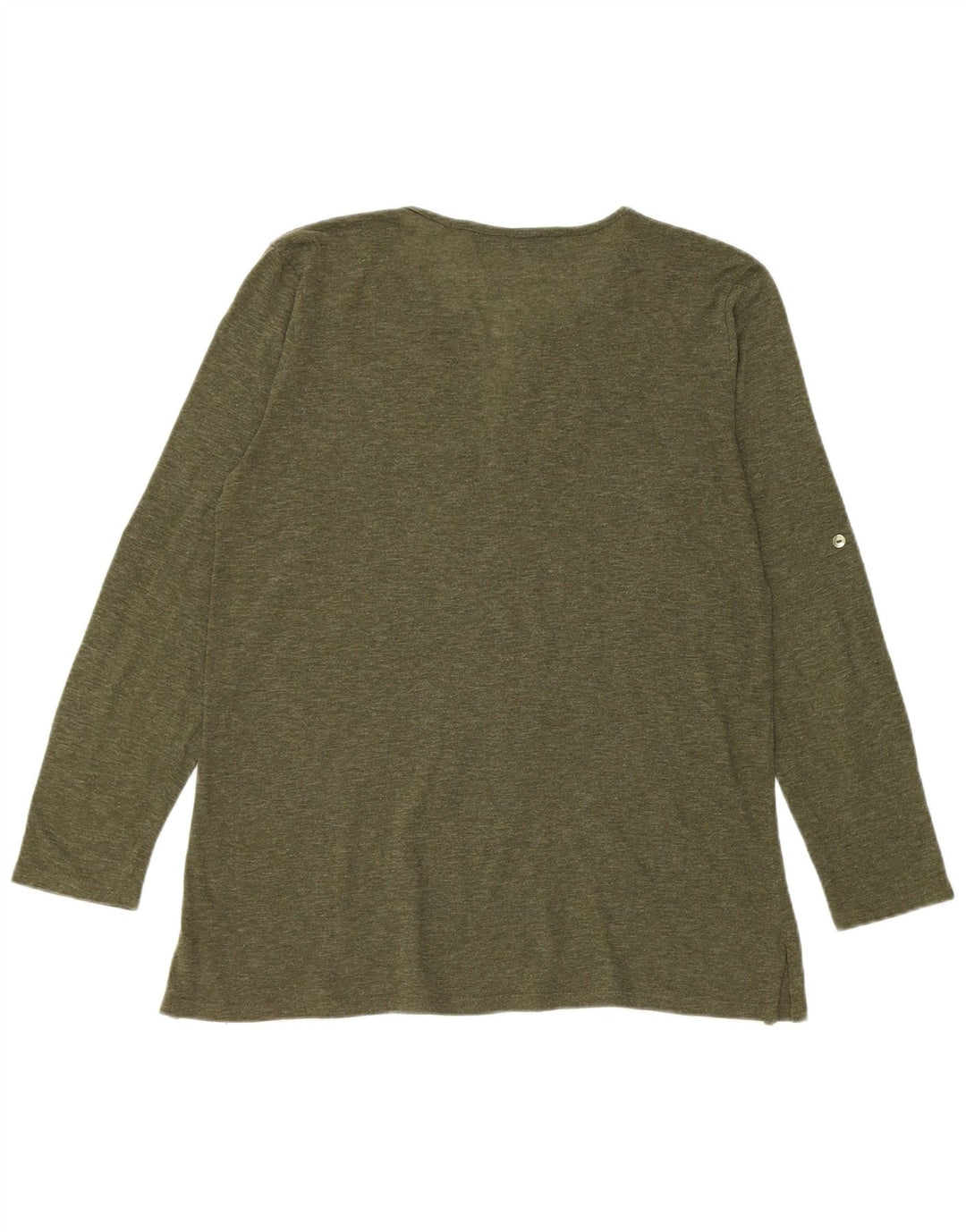 Zara Womens Top Long Sleeve UK 16 Large Green Flecked