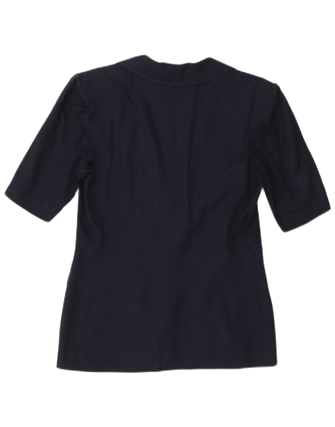 Luisa Spagnoli Womens Short Sleeve Blazer Jacket IT 42 Medium Navy Blue