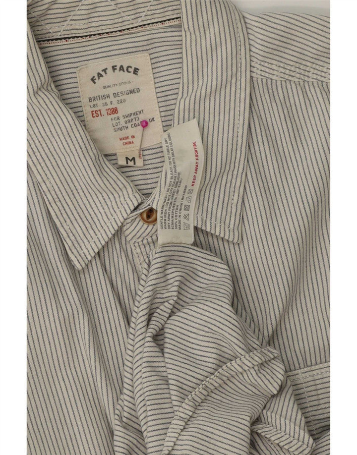 Fat Face Mens Shirt Medium White Pinstripe Cotton