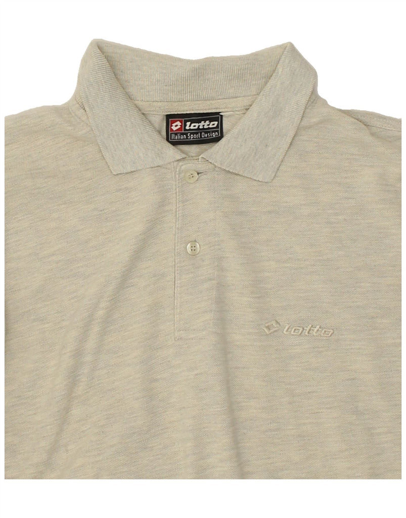 LOTTO Mens Polo Shirt Medium Grey Cotton | Vintage Lotto | Thrift | Second-Hand Lotto | Used Clothing | Messina Hembry 