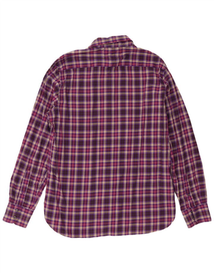 Tommy Hilfiger Mens Shirt Large Purple Check Cotton