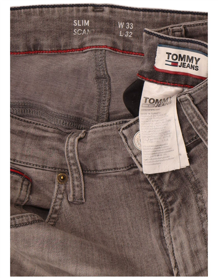 Tommy Hilfiger Mens Slim Jeans W33 L32 Grey Cotton