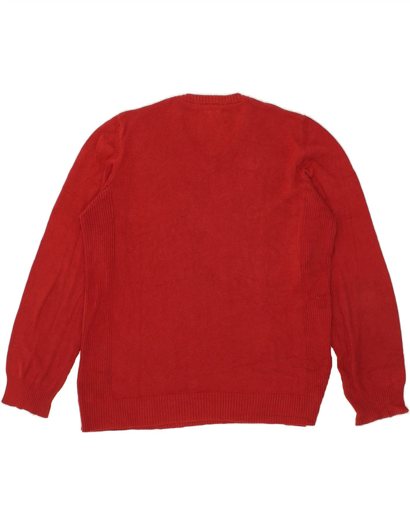 LEVI'S Mens V-Neck Jumper Sweater Medium Red Cotton | Vintage Levi's | Thrift | Second-Hand Levi's | Used Clothing | Messina Hembry 