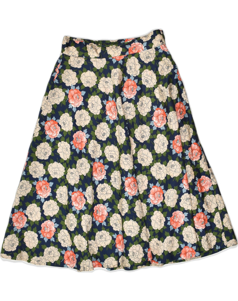 VINTAGE Womens A-Line Skirt W28 Medium Multicoloured Floral | Vintage Vintage | Thrift | Second-Hand Vintage | Used Clothing | Messina Hembry 