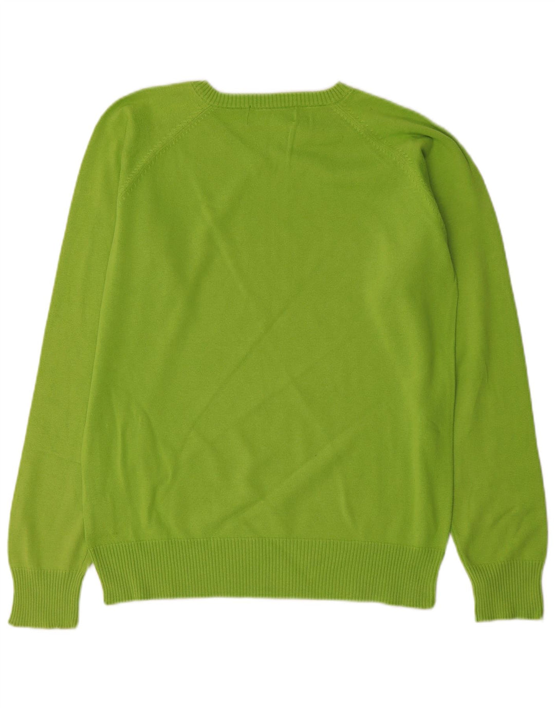 Kappa Mens V-Neck Jumper Sweater Large Green Cotton