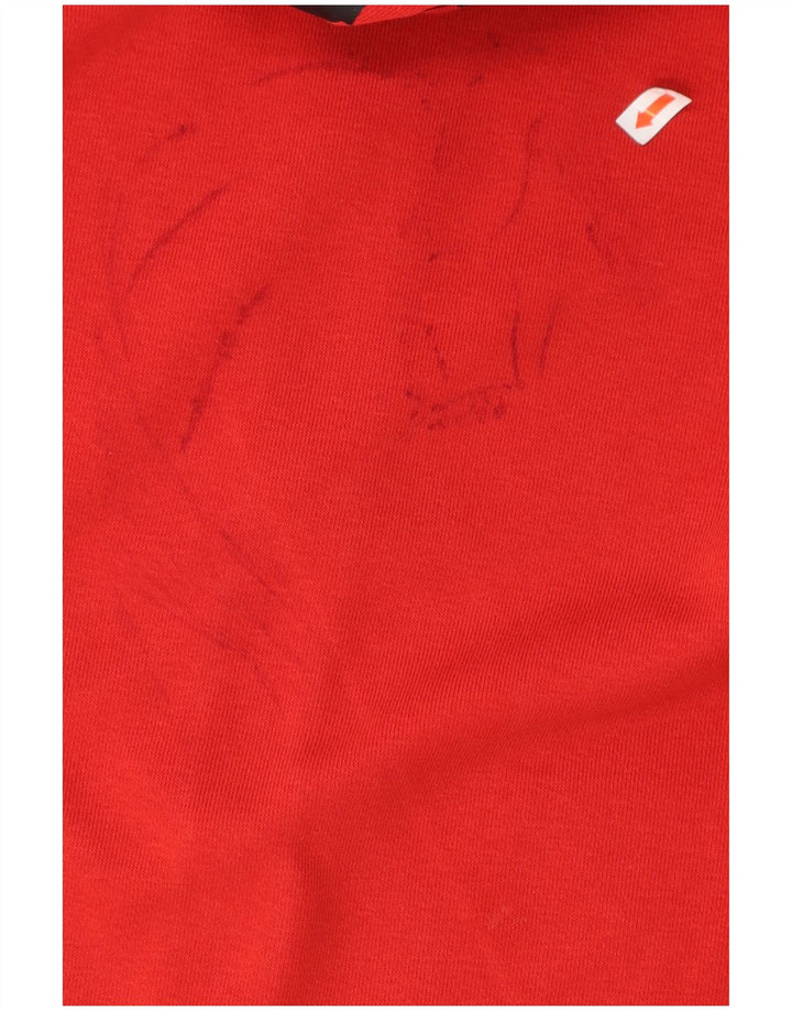 ADIDAS Mens Climalite Graphic Zip Hoodie Sweater Medium Red Cotton