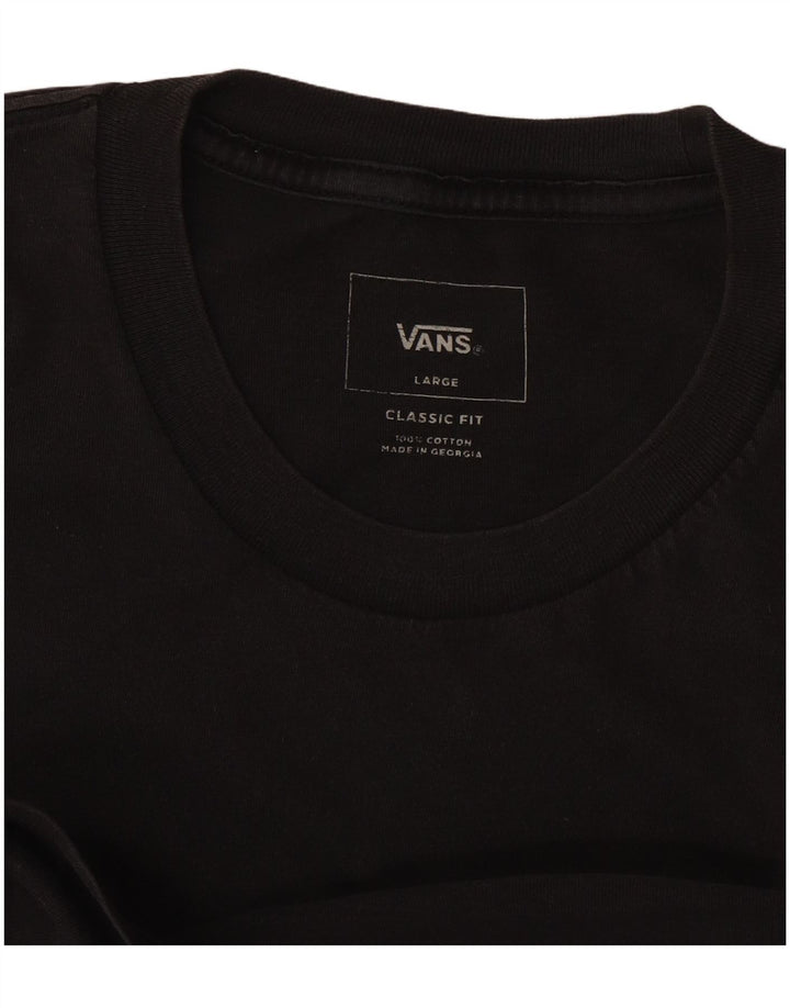 Vans Mens Classic Fit T-Shirt Top Large Black Cotton