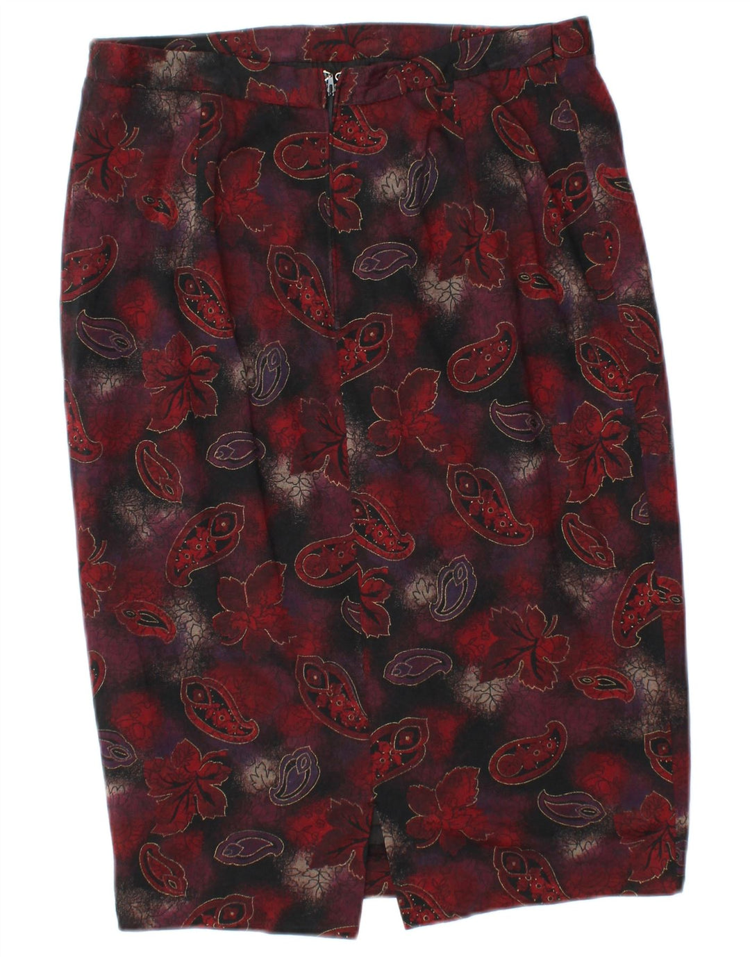 LUISA SPAGNOLI Womens Pencil Skirt W28 Medium Burgundy Paisley