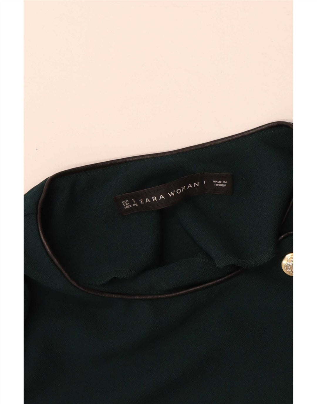 Zara Womens Long Sleeve Sheath Dress UK 10 Small Green Polyester