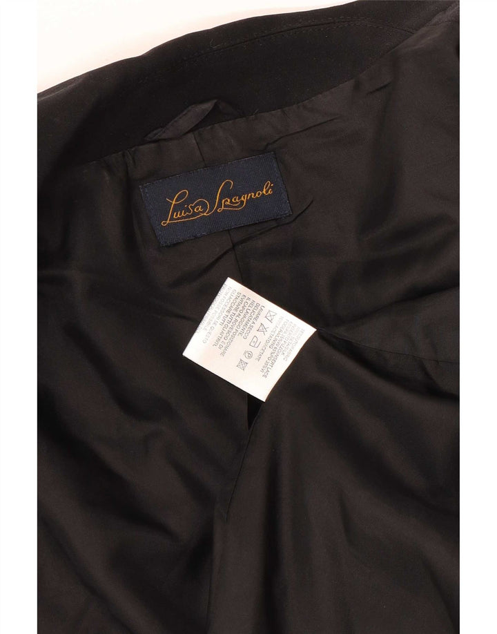 Luisa Spagnoli Womens Blazer Jacket UK 18 XL Black Silk